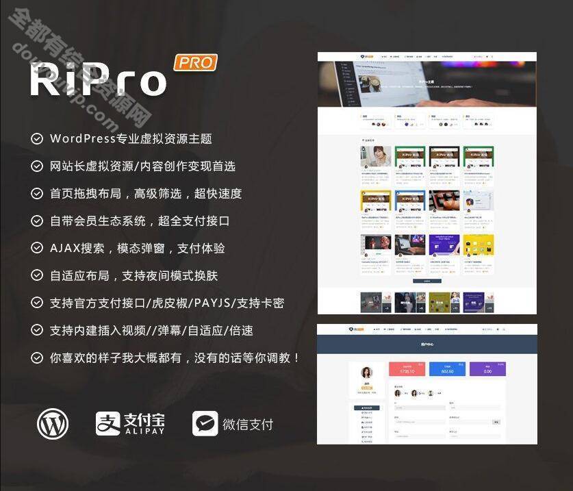 WordPress主题最新RiPro主题解锁去授权无穷制版本(更新至8.7）9322 作者:逐日更新 帖子ID:1357 微信,公众号,备案,源代码,手机端