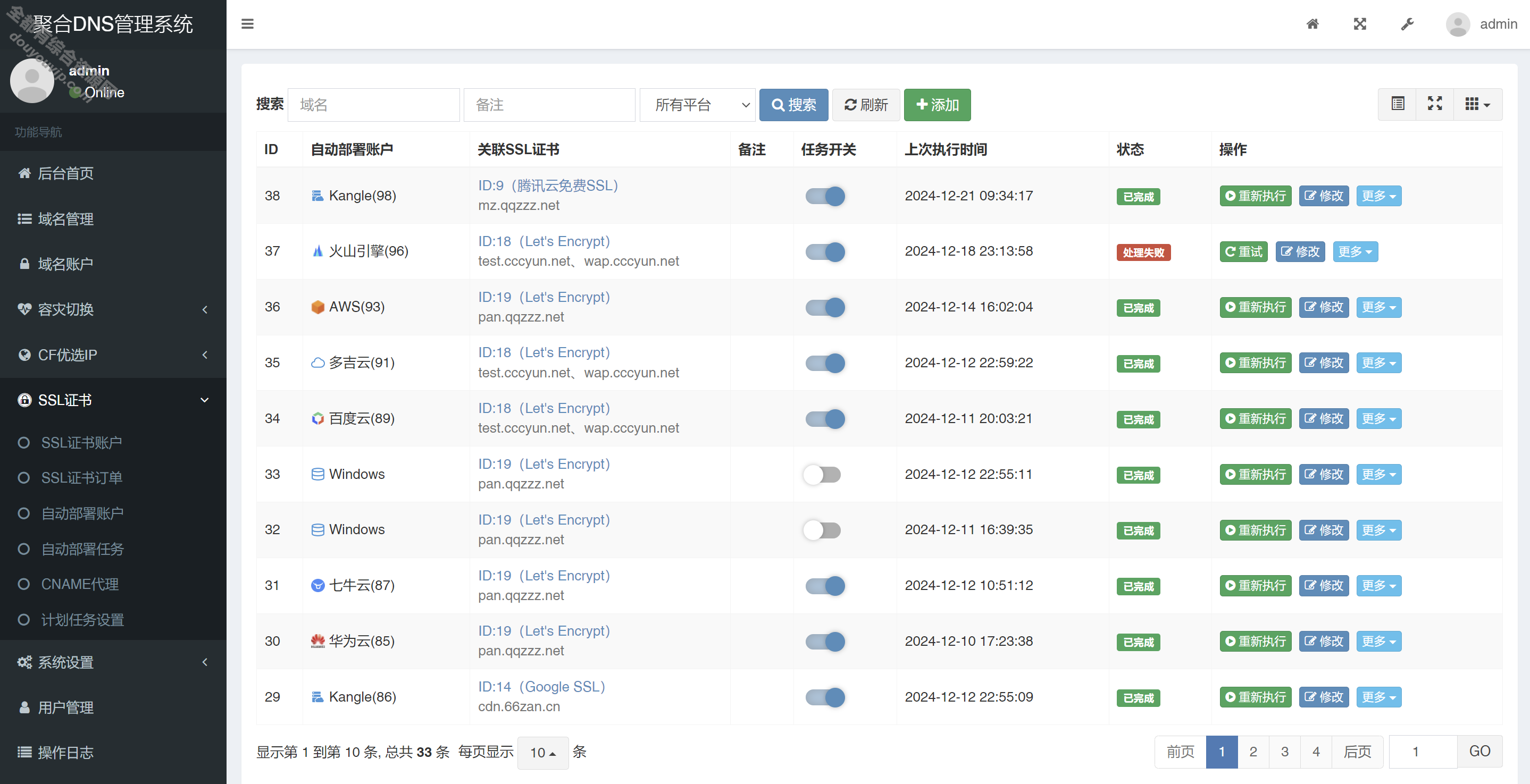 全新彩虹聚合DNS治理系统源码V2.0.1  SSL证书自动申请与摆设8730 作者:逐日更新 帖子ID:3733 治理系统,thinkphp